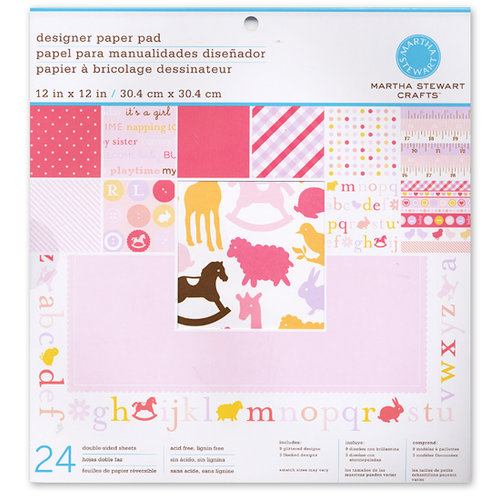 Martha Stewart Crafts - 12 x 12 Designer Paper Pad - Baby Girl
