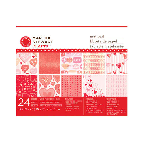 Martha Stewart Crafts - Valentine Collection - Mat Paper Pad