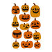 Martha Stewart Crafts - Animal Masquerade Collection - Halloween - Chipboard Stickers with Glitter Accents - Jack O Lanterns