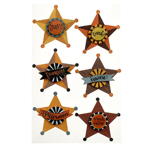 Martha Stewart Crafts - Animal Masquerade Collection - Halloween - Layered Stickers with Glitter Accents - Stars