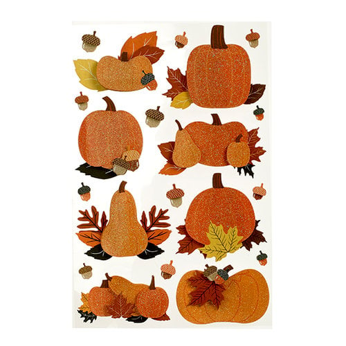 Martha Stewart Crafts - Animal Masquerade Collection - Halloween - Layered Stickers with Glitter Accents - Pumpkin Patch