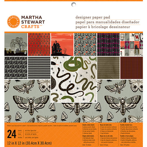 Martha Stewart Crafts - Gothic Manor Collection - Halloween - 12 x 12 Designer Paper Pad