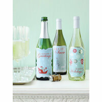 Martha Stewart Crafts - Snowflace Collection - Christmas - Wine Labels