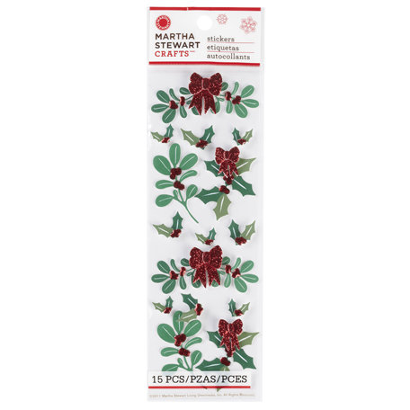 Martha Stewart Crafts - Woodland Collection - Christmas - Stickers - Holly and Mistletoe