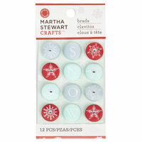 Martha Stewart Crafts - Snowflace Collection - Christmas - Fabric Brads
