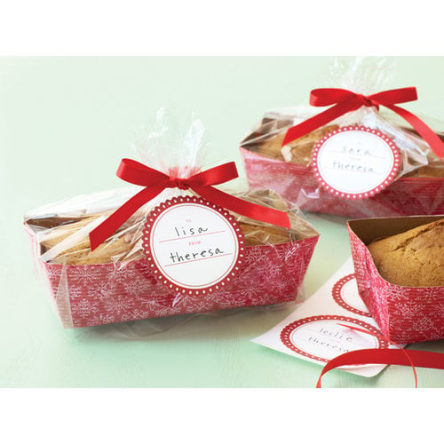 Martha Stewart Crafts - Snowflace Collection - Christmas - Loaf Tray and Cellophane Treat Bags