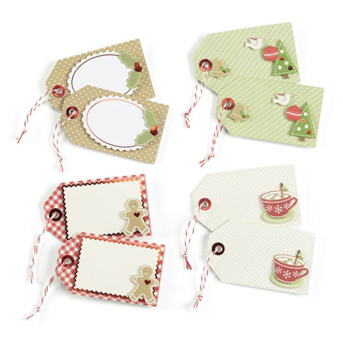 Martha Stewart Crafts - Cottage Christmas Collection - Premade Tags with Foil Accents