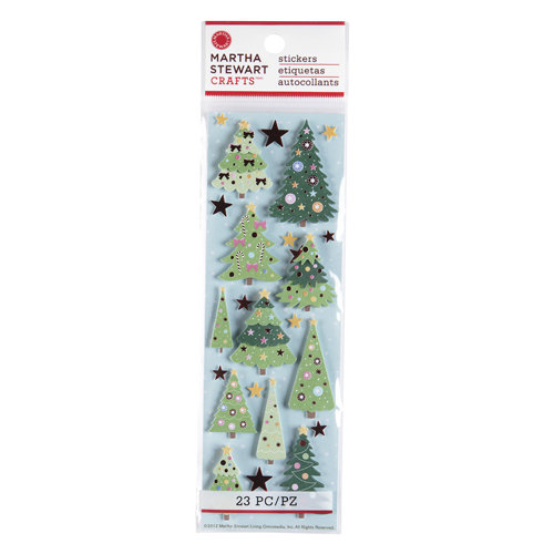 Martha Stewart Crafts - Wonderland Collection - Christmas - 3 Dimensional Stickers with Foil Accents - Tree