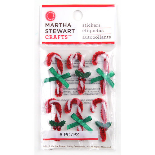 Martha Stewart Crafts - Wonderland Collection - Christmas - 3 Dimensional Stickers - Rick-Rack Candy Cane