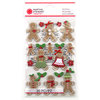 Martha Stewart Crafts - Cottage Christmas Collection - 3 Dimensional Stickers with Glitter Accents - Gingerbread