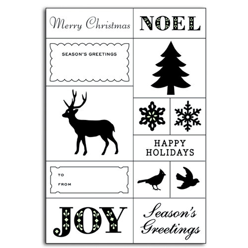 Martha Stewart Crafts - Holiday - Clear Acrylic Stamps - Gift Tag, CLEARANCE