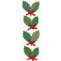 Martha Stewart Crafts - Holiday - Glitter Stickers - Holly Leaf