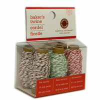 Martha Stewart Crafts - Holiday - Bakers Twine - Red White and Brown White, BRAND NEW