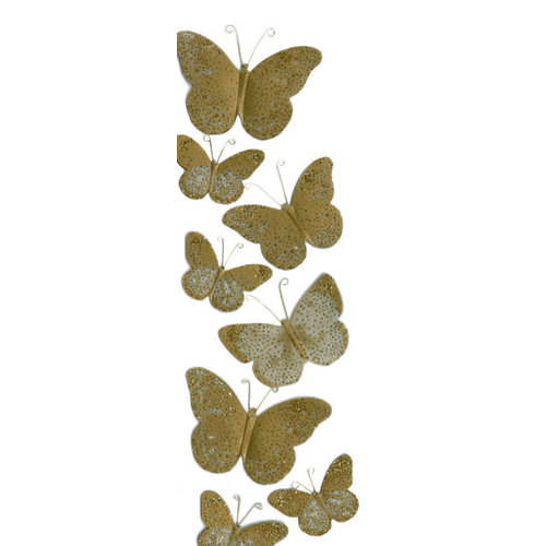Martha Stewart Crafts - 3 Dimensional Stickers with Glitter Accents - Golden Butterfly, CLEARANCE