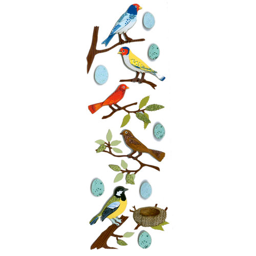 Martha Stewart Crafts - 3 Dimensional Glittered Stickers - Bird