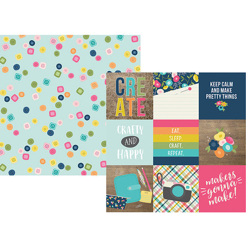 Simple Stories - Crafty Girl Collection - 12 x 12 Double Sided Paper - 4 x 4 Elements