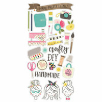 Simple Stories - Crafty Girl Collection - Chipboard Stickers