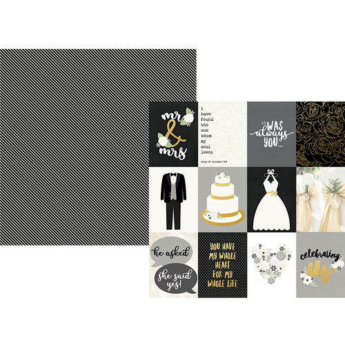 Simple Stories - Always and Forever Collection - 12 x 12 Double Sided Paper with Foil Accents - 3 x 4 Elements