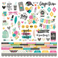 Simple Stories - Good Vibes Collection - 12 x 12 Cardstock Stickers - Combo