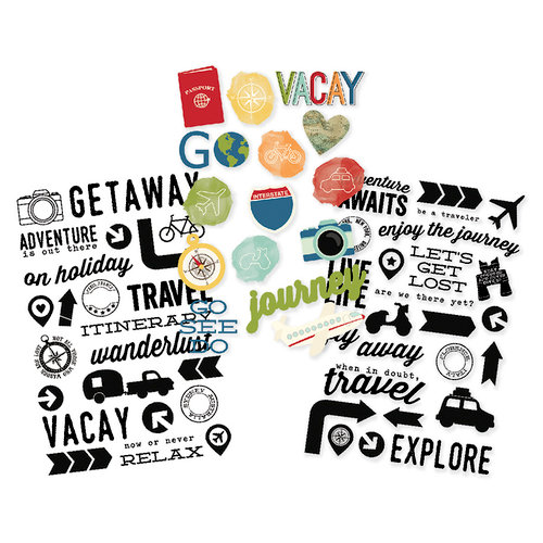 Simple Stories - Travel Notes Collection - Clear Stickers