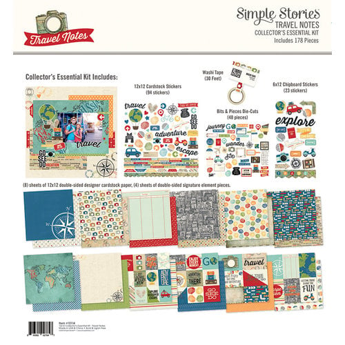 Simple Stories - Travel Notes Collection - 12 x 12 Collector's Essential Kit