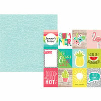 Simple Stories - Hello Summer Collection - 12 x 12 Double Sided Paper - 3 x 4 Elements