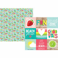 Simple Stories - Hello Summer Collection - 12 x 12 Double Sided Paper - 4 x 4 Elements