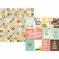Simple Stories - Mama Llama Collection - 12 x 12 Double Sided Paper - 3 x 4 and 4 x 6 Elements