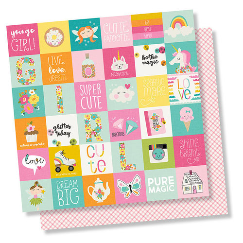 Simple Stories - Dream Big Collection - 12 x 12 Double Sided Paper - 2 x 2 Elements