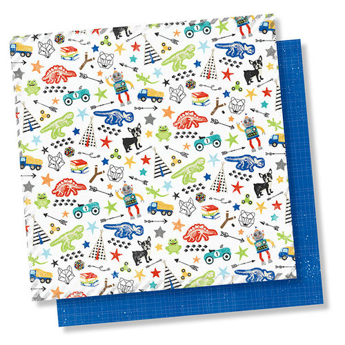 Simple Stories - Lil' Dude Collection - 12 x 12 Double Sided Paper - No Limits