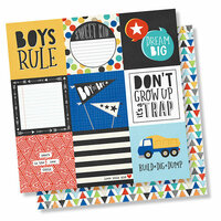 Simple Stories - Lil' Dude Collection - 12 x 12 Double Sided Paper - 4 x 4 Elements