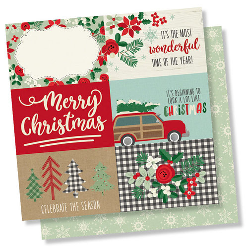 Simple Stories - Merry and Bright Collection - Christmas - 12 x 12 Double Sided Paper - 4 x 6 Horizontal Elements