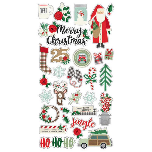 Simple Stories - Merry and Bright Collection - Christmas - Chipboard Stickers