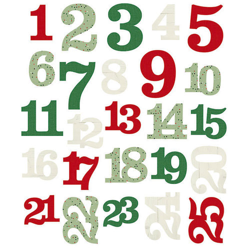 Simple Stories - Merry and Bright Collection - Christmas - Pocket Pieces - Numbers