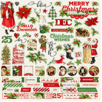 Simple Stories - Simple Vintage Christmas Collection - 12 x 12 Cardstock Stickers - Combo