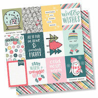 Simple Stories - Freezin' Season Collection - 12 x 12 Double Sided Paper - 3 x 4 Elements