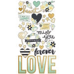Simple Stories - Heart Collection - Chipboard Stickers with Foil Accents