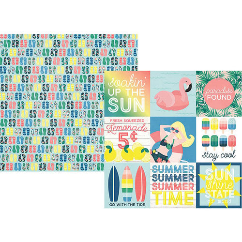 Simple Stories - Sunshine and Blue Skies Collection - 12 x 12 Double Sided Paper - 4 x 4 Elements