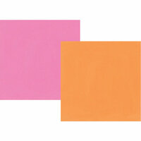 Simple Stories - Oh Happy Day Collection - 12 x 12 Double Sided Paper - Orange and Pink