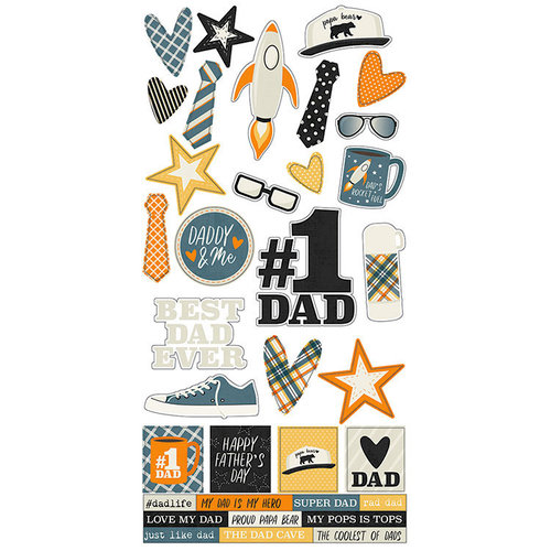 Simple Stories - Dad Life Collection - Cardstock Stickers