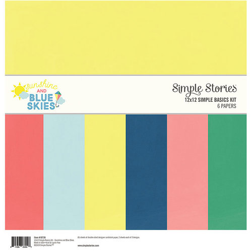 Simple Stories - Sunshine and Blue Skies Collection - 12 x 12 Simple Basics Kit
