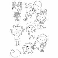 Simple Stories - Say Cheese 4 Collection - Clear Photopolymer Stamps - Happy Kids