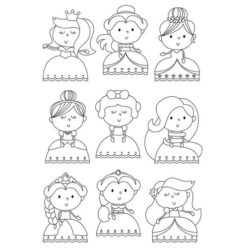 Simple Stories - Little Princess Collection - Clear Photopolymer Stamps - Pretty Princess