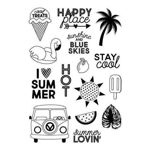 Simple Stories - Sunshine and Blue Skies Collection - Clear Photopolymer Stamps - Stay Cool