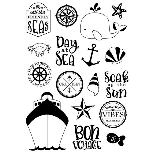 Simple Stories - Cruisin' Collection - Clear Photopolymer Stamps - Set Sail