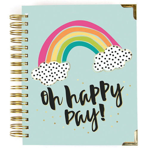 Carpe Diem - Oh Happy Day Collection - 17 Month Weekly Spiral Planner with Gold Foil Accents - Aug. 2019 to Dec. 2020
