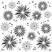 Simple Stories - Say Cheese 4 Collection - 6 x 6 Stencil - Fireworks