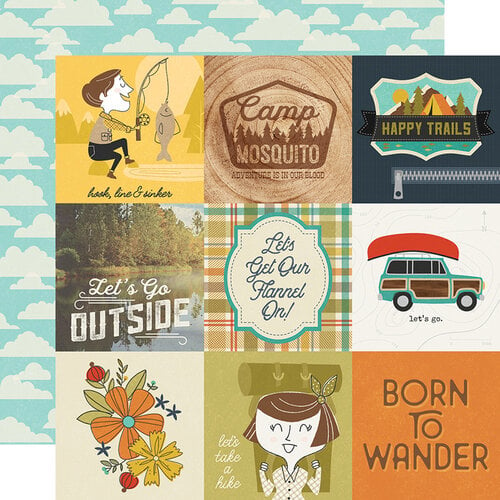 Simple Stories - Happy Trails Collection - 12 x 12 Double Sided Paper - 4 x 4 Elements