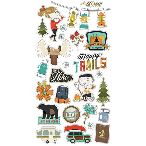 Simple Stories - Happy Trails Collection - Chipboard Stickers