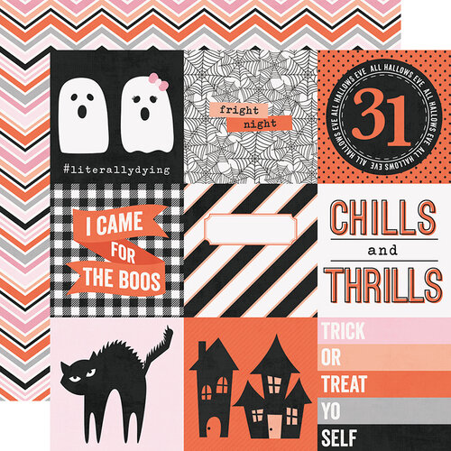 Simple Stories - Happy Haunting Collection - 12 x 12 Double Sided Paper - 4 x 4 Elements
